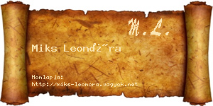 Miks Leonóra névjegykártya